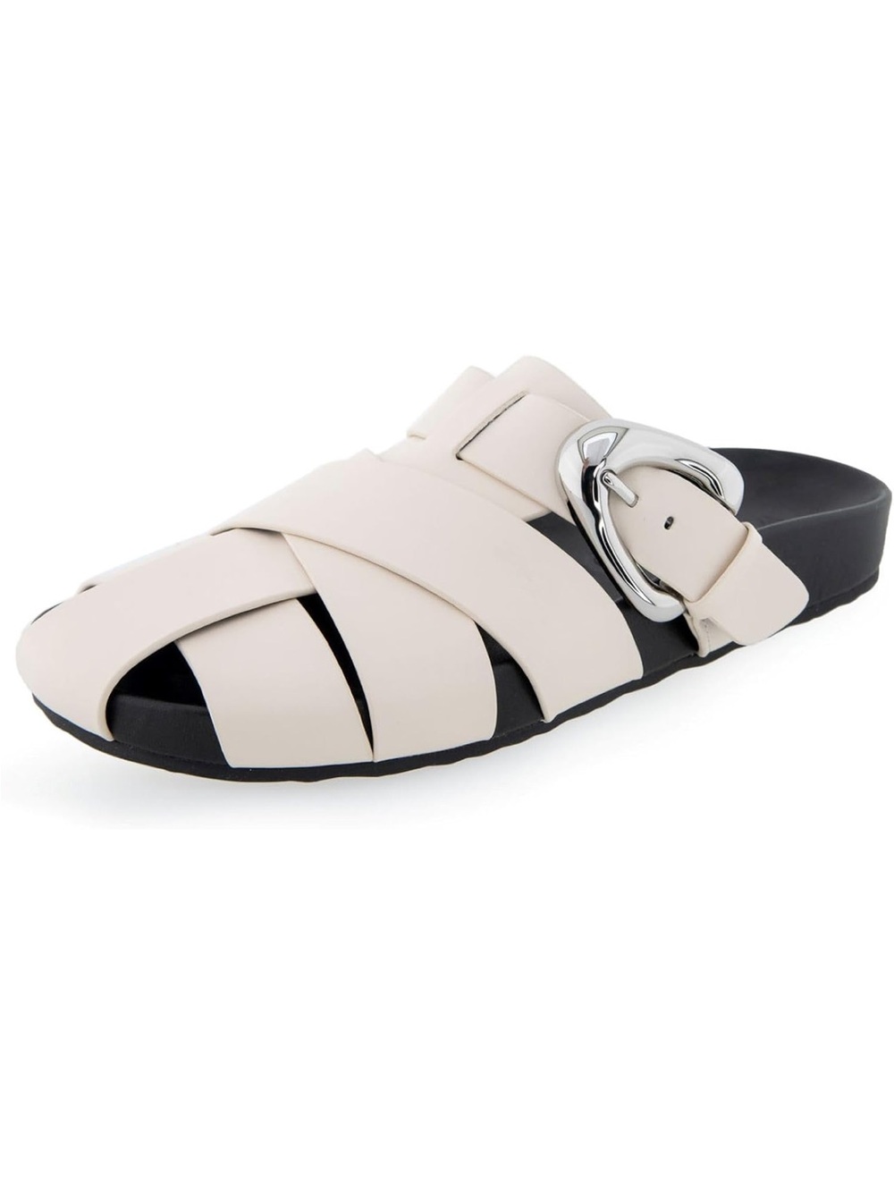 Aerosols (Eggnog) LeatherSlide Sandal with Buckle